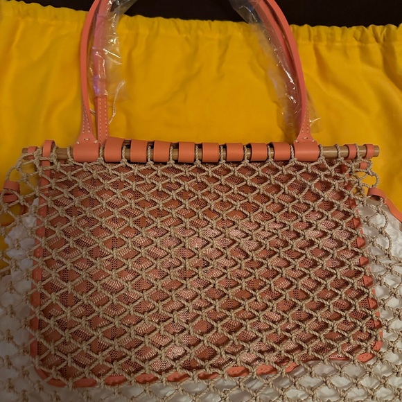 NWT Goyard Limited Edition Ratan and Coral Summer Bag with snap enclosure - Picture 2 of 3